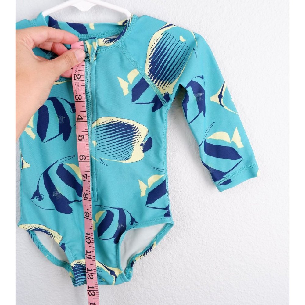 Tea Collection Fish Pattern Rashguard Swimsuit, size 6-9 months - Picture 5 of 8